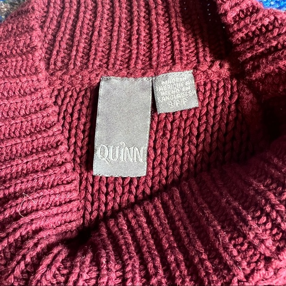 Red Wine Mock Neck Knit Sleeveless Top - Picture 9 of 9